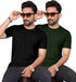 Mens Round Neck Plain Half Sleeve T-shirts (Pack Of 2)